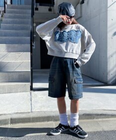 WEGO デニムワッペンプルオーバー