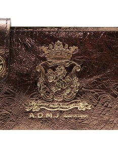 A.D.M.J. 【牛革】イタリアンレザークラックメタルスリムウォレット