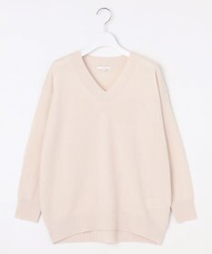 自由区 S 【洗える】ピュアカシミヤVネック ニット
