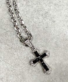 WEGO Lクロスビジューネックレス