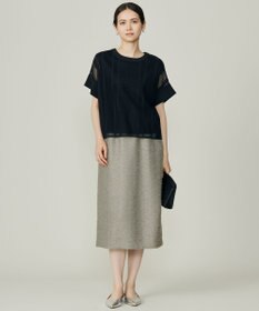 自由区 L 【洗える】ルーレックスジャカード スカート