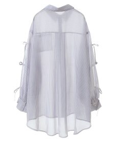 earth music&ecology 袖スリットリボンロングシャツ