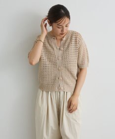 CRAFT STANDARD BOUTIQUE ハーフスリーブメッシュニットカーディガン
