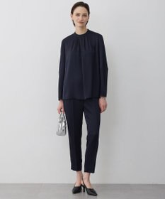 ICB L アセテートダブルサテン ランタンスリーブブラウス