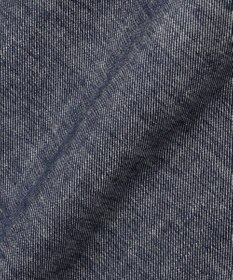 自由区 【洗える】コットンリネンシャンブレーワイドストレート パンツ