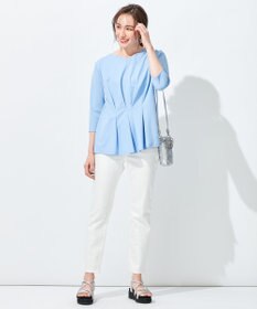 自由区 L 【放湿性/保湿性】イージートップス タックディテール カットソー