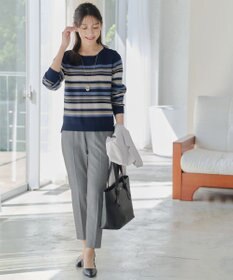 Tiaclasse マルチボーダーニットトップス