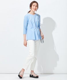 自由区 L 【放湿性/保湿性】イージートップス タックディテール カットソー