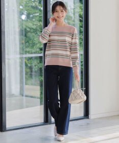 Tiaclasse マルチボーダーニットトップス