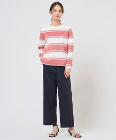 J.PRESS LADIES セルロースリネンストレッチ セミワイド パンツ