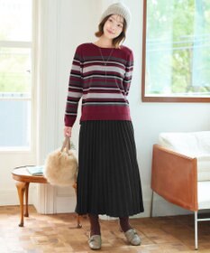 Tiaclasse マルチボーダーニットトップス