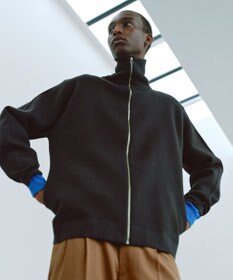 UNFILO MENS 【男女兼用/新色追加】スウェットライク ジップ タートルネックニット [24年秋冬商品]