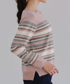 Tiaclasse マルチボーダーニットトップス