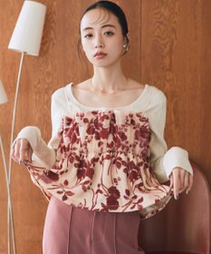 earth music&ecology ベロアフラワービスチェ