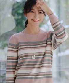 Tiaclasse マルチボーダーニットトップス