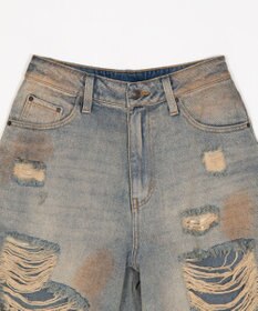 WEGO ダメージデニムハーフパンツ