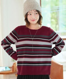 Tiaclasse マルチボーダーニットトップス