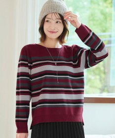 Tiaclasse マルチボーダーニットトップス