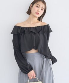 earth music&ecology 2wayオフショルバルーンヘムフリルブラウス