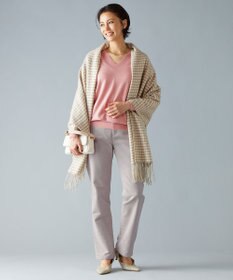 自由区 カシミヤ紡毛ガンクラブチェック ストール