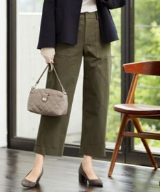 J.PRESS LADIES 【洗える】サテンストレッチプレミアムピーチ ベイカー パンツ