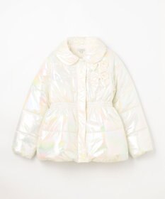 ANY KIDS パール調×フリースボア中綿コート