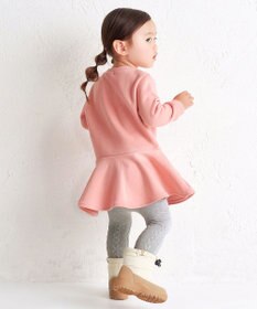 MIKI HOUSE HOT BISCUITS 【80-120cm】ビッグフェイスプリント 裏毛パイル素材 フレアワンピース