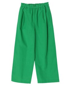 Green Parks 綿麻混リボン付ワイドパンツ