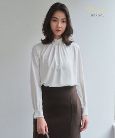 BEIGE， 【人気シリーズ】EVA / ハイネックロングスリーブブラウス