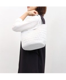 UNBILLION カシュカシュ cachecache / メタリックコード柄編みトートバッグ