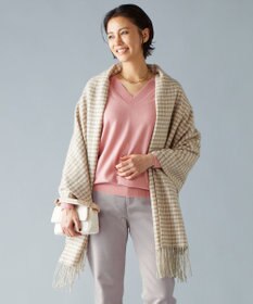 自由区 カシミヤ紡毛ガンクラブチェック ストール
