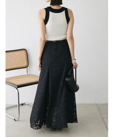 Green Parks デザインヘム配色ニットタンクトップ