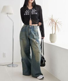 WEGO グラフィックシアーリブパーカー