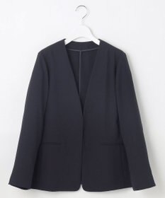 自由区 S 【セットアップ対応・接触冷感・UVケア・洗える】ライトストレッチノーカラー ジャケット