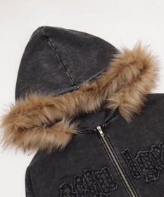 WEGO 【25年秋冬新作】ファーフードBIGZIPパーカー