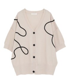 Green Parks 刺繍コードＶネックフレンチカーディガン