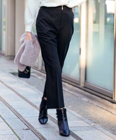 ANY SIS 褒めらレディストレッチ セミフレア テーパードパンツ