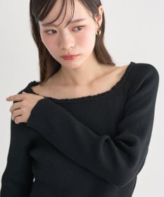 earth music&ecology 【予約】レーストリムリブニットプルオーバー