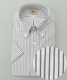 J.PRESS MEN 【夏に嬉しい高機能】カノコインレイストライプパッチポケット シャツ/B.D.