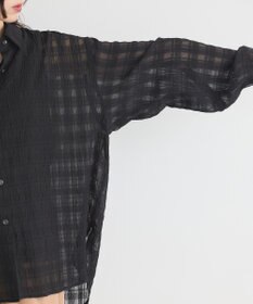 earth music&ecology シャドーチェックシャツ