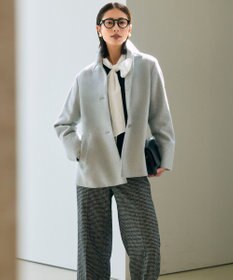 J.PRESS LADIES ショートビーバー ショート丈 ステンカラー コート