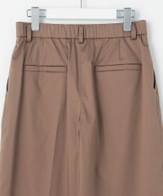 自由区 L 【接触冷感・洗える】コットンサテンストレッチクロップド丈ワイド パンツ