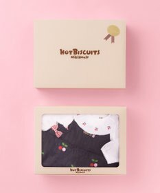 MIKI HOUSE HOT BISCUITS 【70-90cm】 さくらんぼ刺繍 ジャンパースカート＆ブラウスギフトセット【BOX付き】