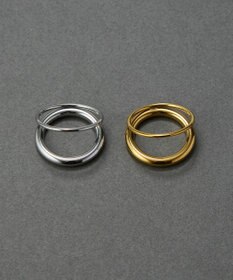 Phoebe 〈金属アレルギー対応〉デュオフォルムループリング　ゴールド　ねじれ/ひねり/ステンレス