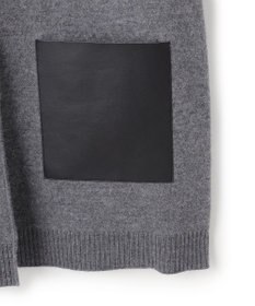 BEIGE， CHICORA / レザーポケット付きウールニットジャケット