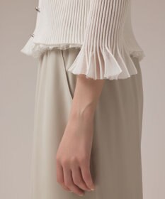 GRACE CONTINENTAL シアーフリルニットカーディガン