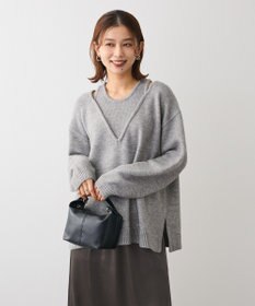 Green Parks フェイクレイヤードＶネックニットプルオーバー