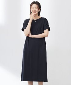 J.PRESS LADIES 【WEB限定カラーあり・洗える】コットンスムース ドルマンスリーブ ワンピース ネイビー系