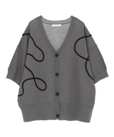 Green Parks 刺繍コードＶネックフレンチカーディガン