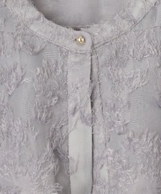 Feroux 【洗える】ジャカードフリルブラウス